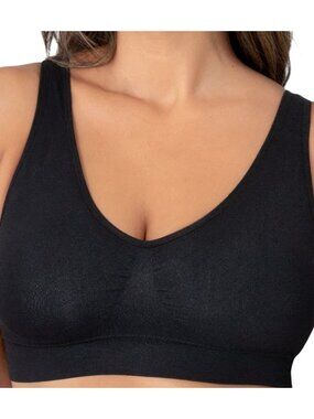Truekind® Everyday Essential Throw-on Wireless Bra Black Sz SM 10001